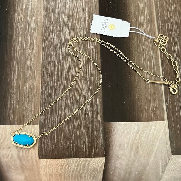Kendra Scott Elisa turquoise gold necklace - Picture 3 of 3